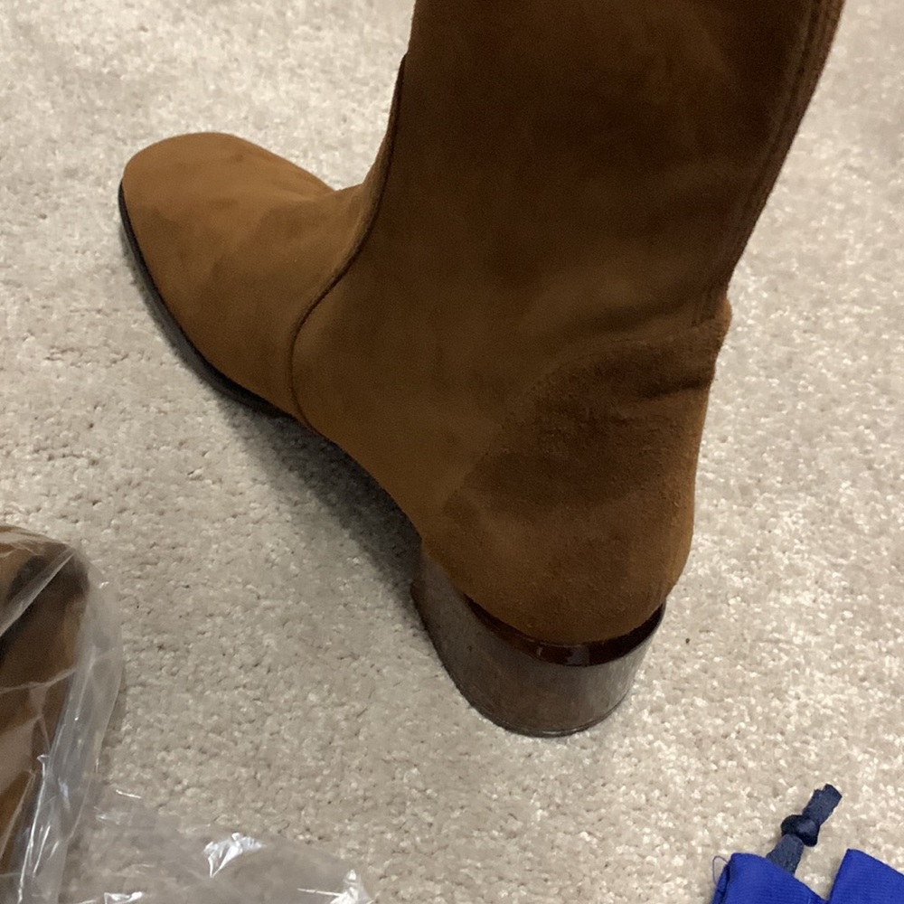Stuart Weitzman Charlolet Coffee Stretch Suede 7.5  WORN ONE TIME w/box - Picture 6 of 11